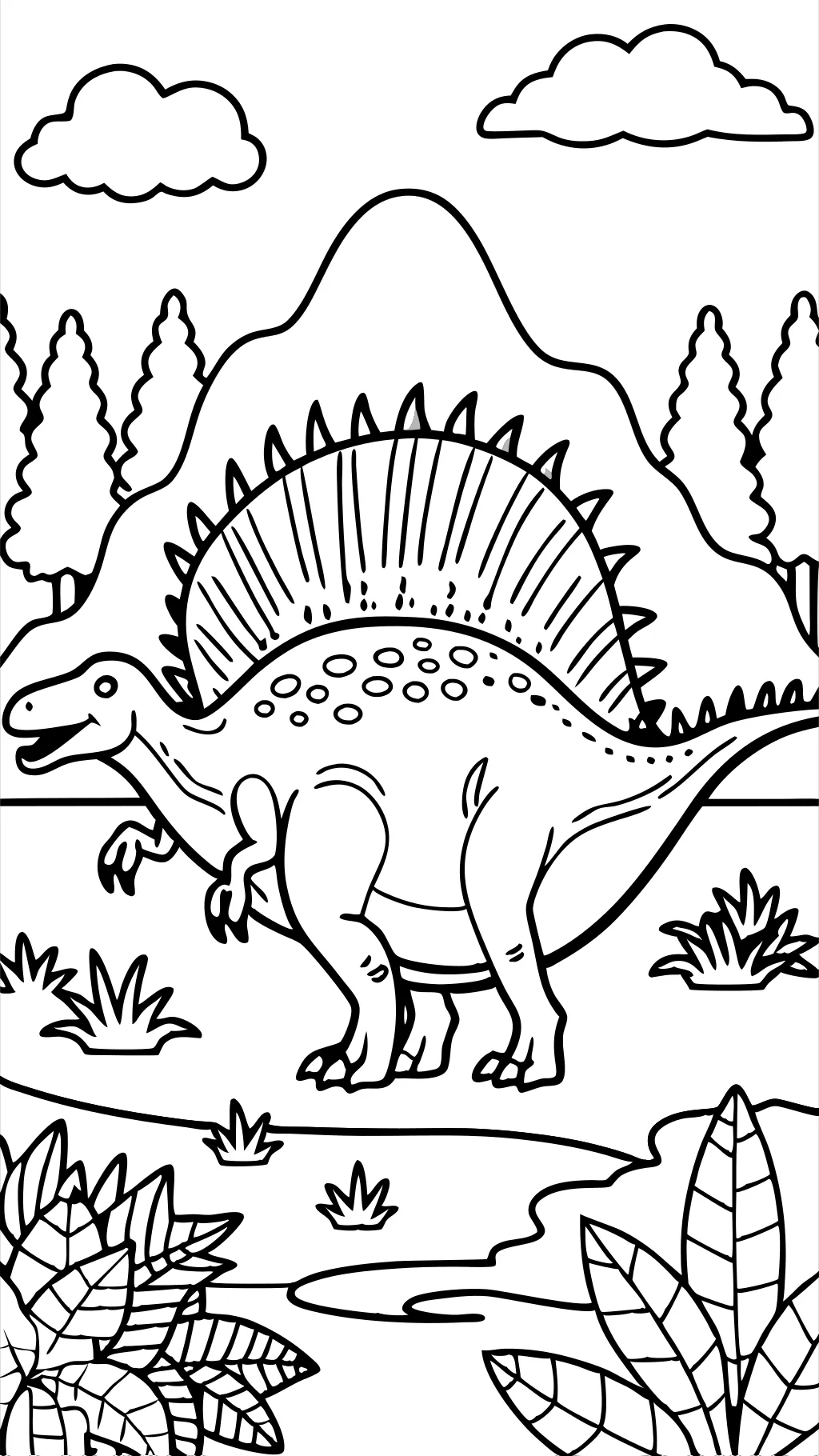 páginas para colorear de dinosaurio spinosaurus